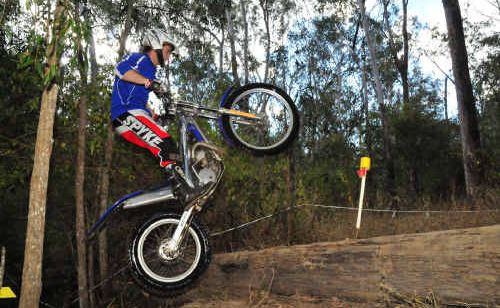Justin Lynham negotiates his way to the finish line on his way to securing first place in the Rocky Moto Trials series in B grade. Justin Lynham negotiates his way to the finish line on his way to securing first place in the Rocky Moto Trials series in B grade.